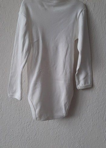 Uzun Kollu Beyaz Baskılı Bebek Body - Görsel 2