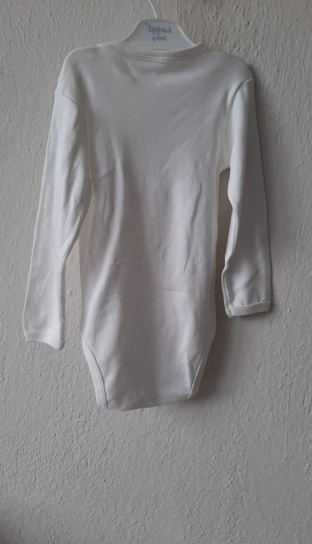 Uzun Kollu Beyaz Baskılı Bebek Body - Görsel 2