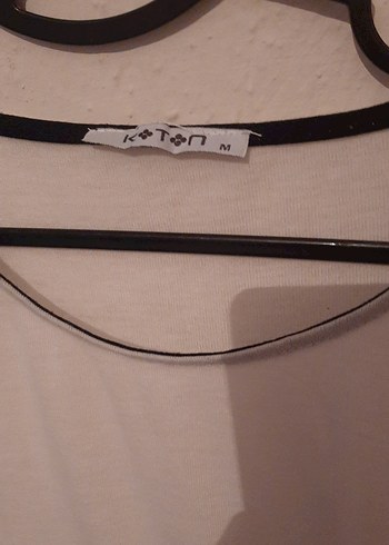 Koton Kadın ekru örme kumaş Salaş Kısa Kollu Tişört