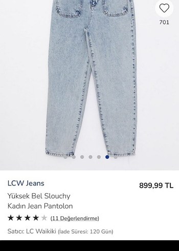LC Waikiki LCW Jeans Yüksek Bel Slouchy Kadın Jean