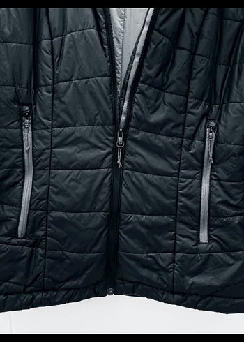 Decathlon Siyah Kapüşonlu Fermuarlı Şişme Mont