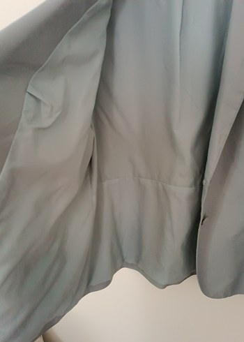 46 Beden gri Renk Pastel Mavi Kadın Blazer Ceket