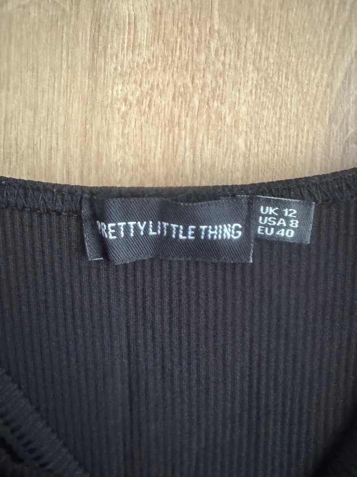 Prettylittlething Kadın Siyah İnce Askılı Uzun Tulum - Görsel 3