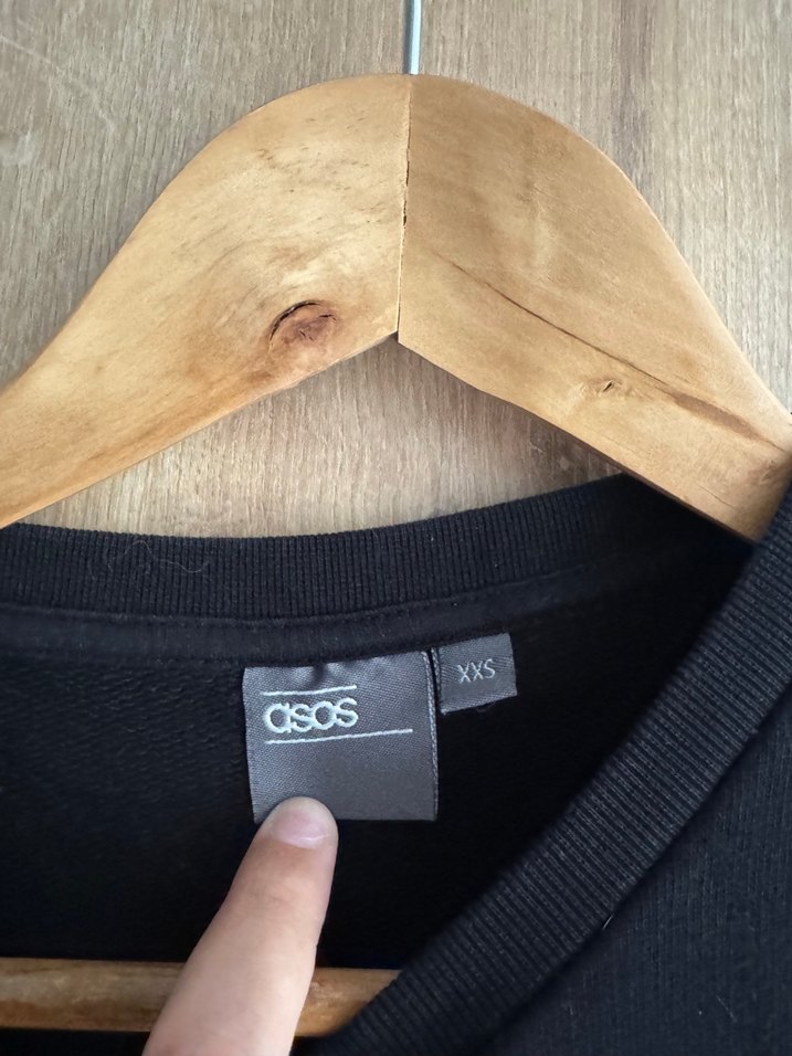 Asos Siyah Yırtık Detaylı Uzun Kollu Sweatshirt - Görsel 3