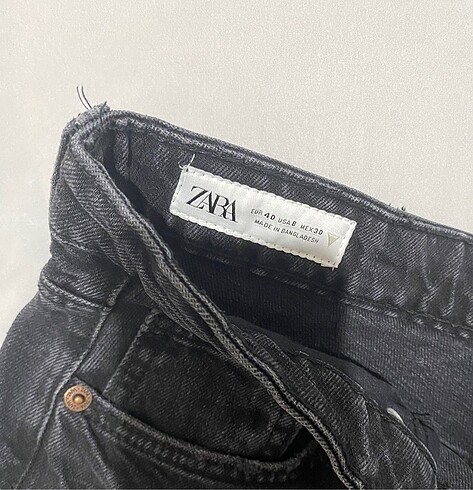 40 Beden siyah Renk Zara Trf Mom Fit High-Waist Jean