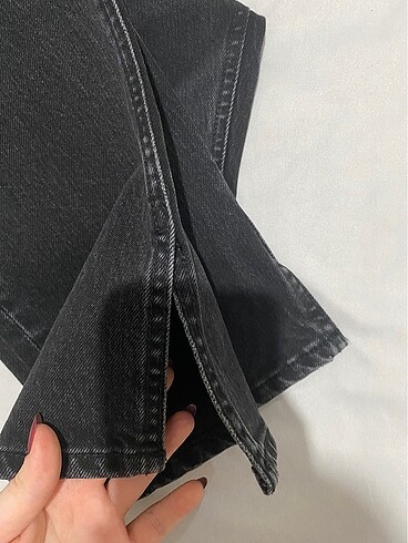 40 Beden siyah Renk Zara Yırtmaçlı Paça Slim Fit Trf Jeans