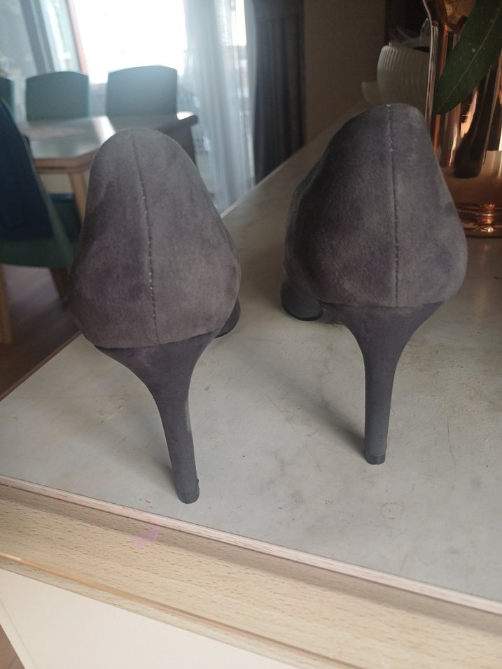 H&M Stiletto Kadın Süet Ayakkabı - Görsel 5