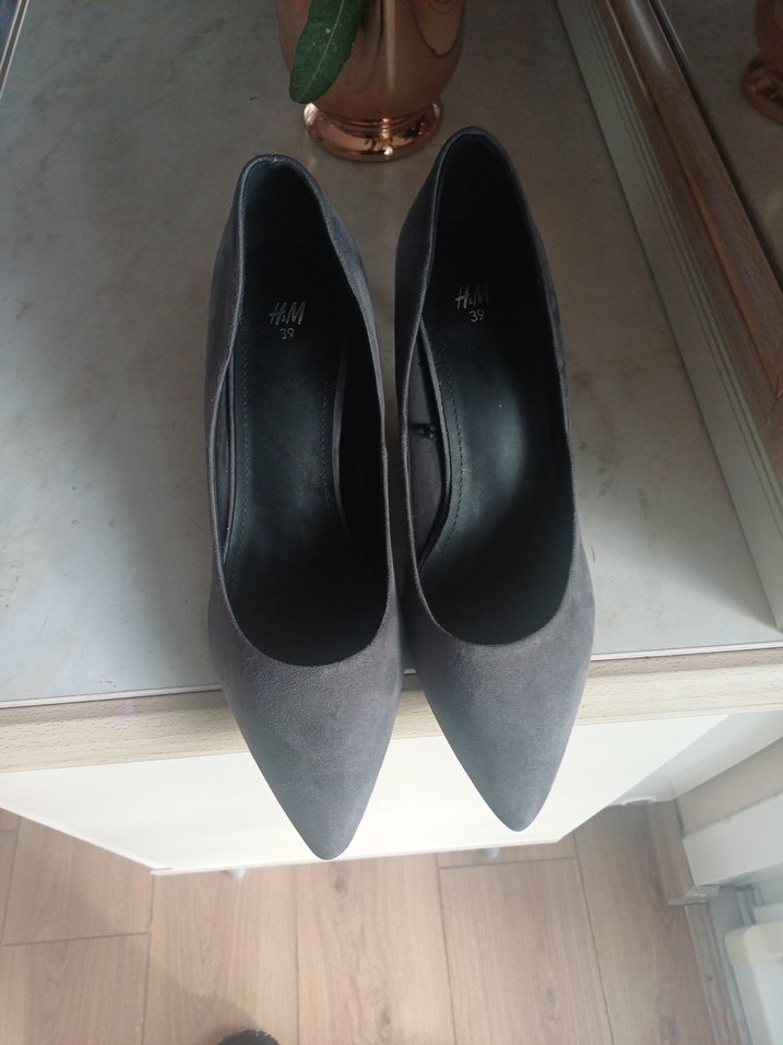 H&M Stiletto Kadın Süet Ayakkabı - Görsel 3