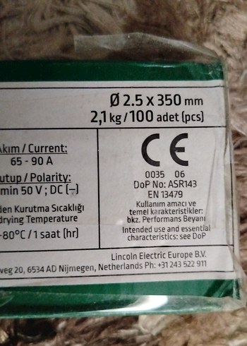 Ø2.5 x 350 mm 75 Adet, Askaynak