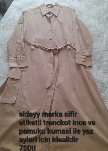 Bej İnce Pamuklu Kadın Trençkot