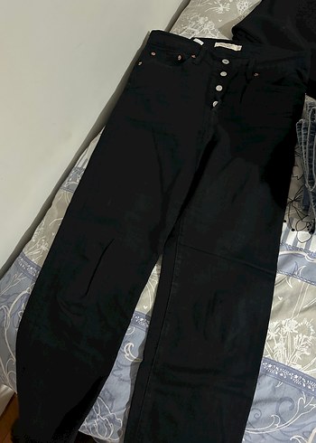 Levis Dugmeli Siyah Midi Kot Pantolon
