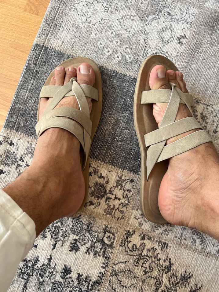 Bej Süet Erkek Terlik - Görsel 2