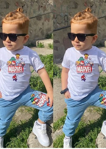 Marvel Baskılı Beyaz Erkek Çocuk Tişörtü