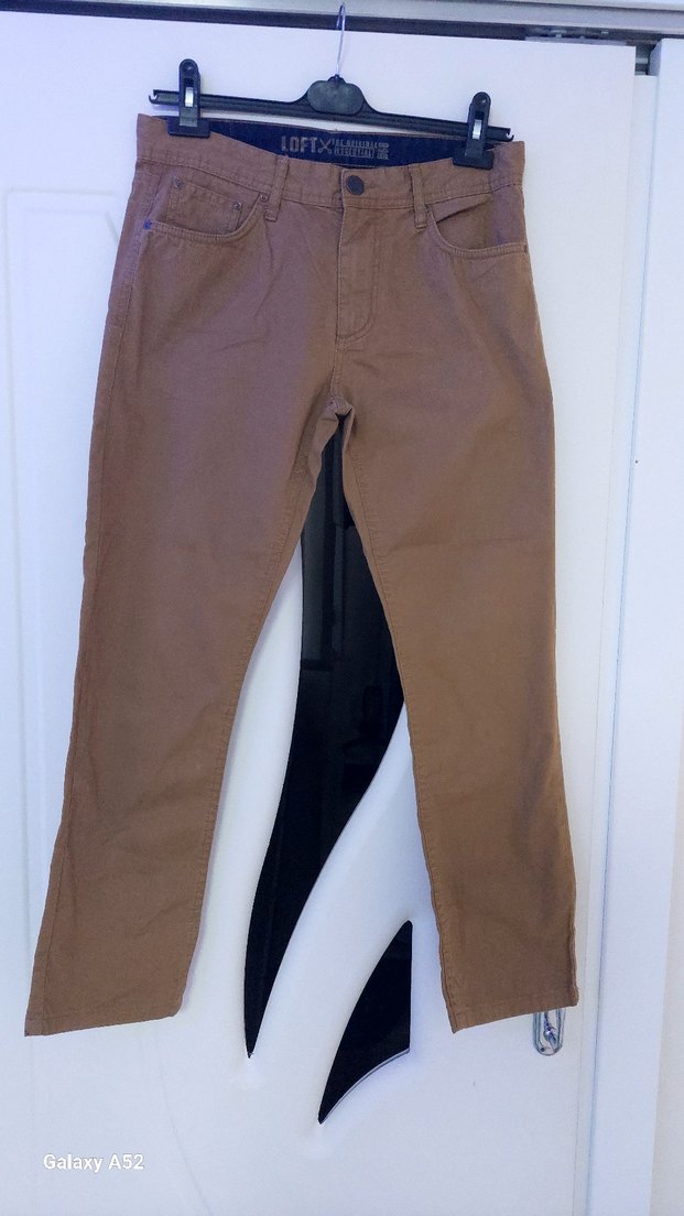 Düğmeli Rahat Kesim Erkek Pantolon - Görsel 2