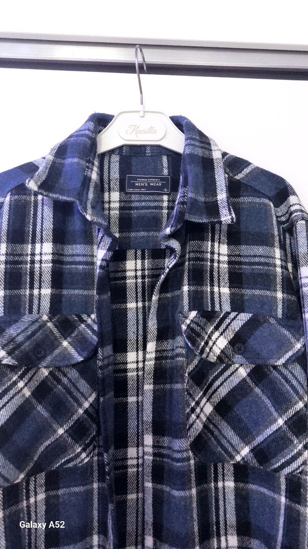 Erkek Lacivert Ekose Uzun Kollu Gömlek - Görsel 2