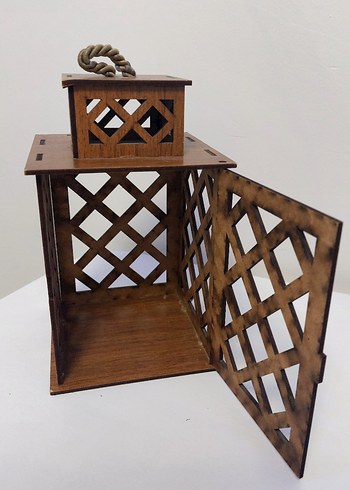 Koyu Bej Ahşap Mumluk - Görsel 2