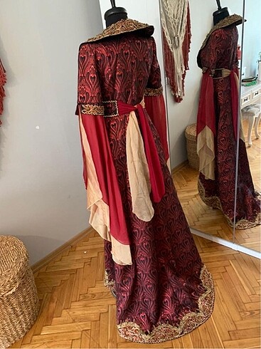 38 Beden bordo Renk Bindallı Kaftan
