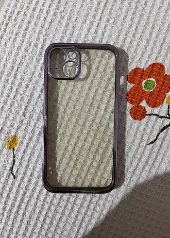 Mor Kenarlı Şeffaf Telefon Kılıfı iphone 13