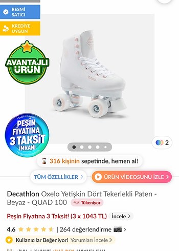 Decathlon Oxelo Beyaz Dort Tekerlekli Paten