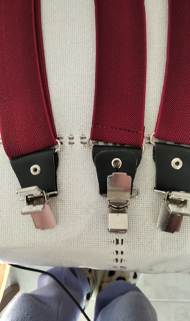 Bordo erkek Pantolon Askısı ve Papyon Seti - Görsel 3