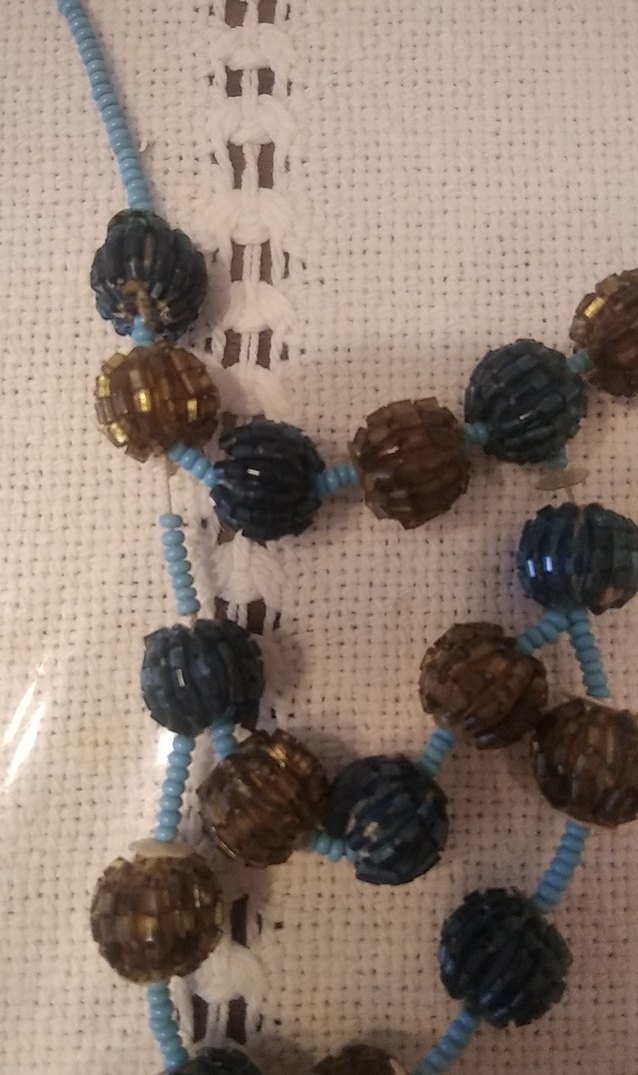 el yapımı Uzun sarı mavi Renkli Boncuklu Bohem Kadın Kolye - Görsel 3