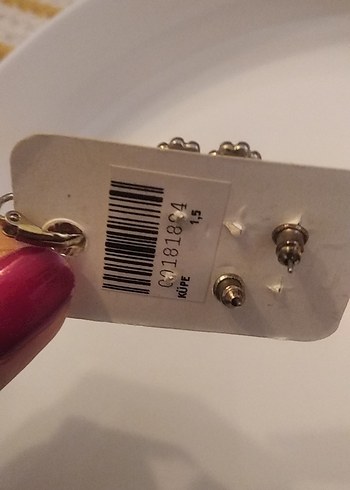 Çiçek Desenli Mini Boncuk Küpe Seti - Görsel 7