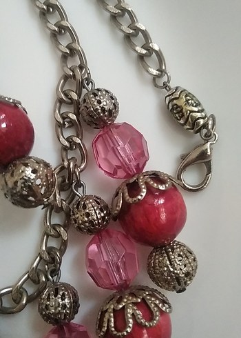 Renkli Boncuklu Uzun Bohem Kolye ve Küpe Seti - Görsel 6