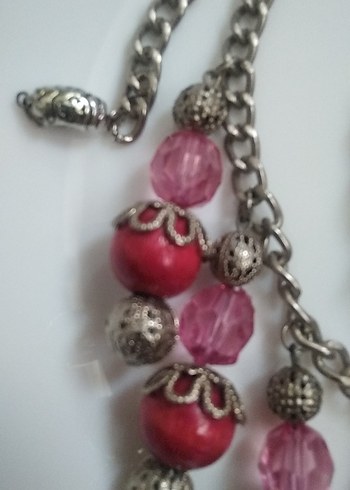 Renkli Boncuklu Uzun Bohem Kolye ve Küpe Seti - Görsel 5