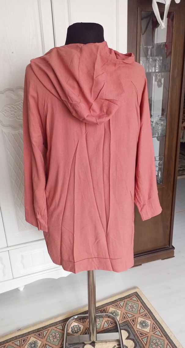 Pembe  Keten bayan kapşonlu - Görsel 3