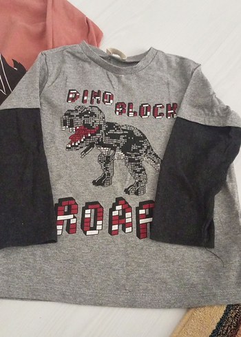 Gri Erkek Çocuk Baskılı Sweatshirt ikili - Görsel 2