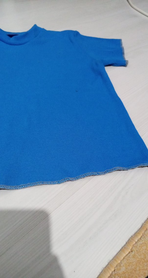 Mavi Renkli kız Çocuk krop - Görsel 3