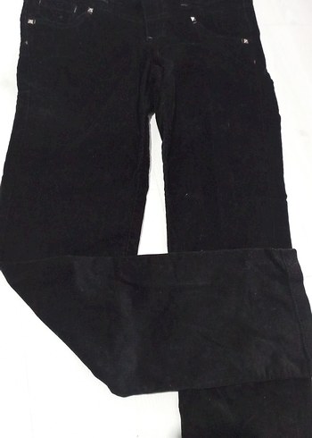 Siyah Süet Kemerli kız çocuk Pantolon - Görsel 2