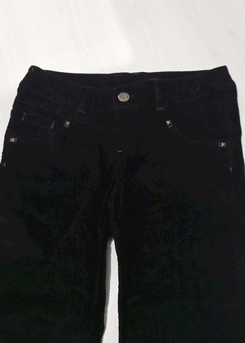 Siyah Süet Kemerli kız çocuk Pantolon - Görsel 3