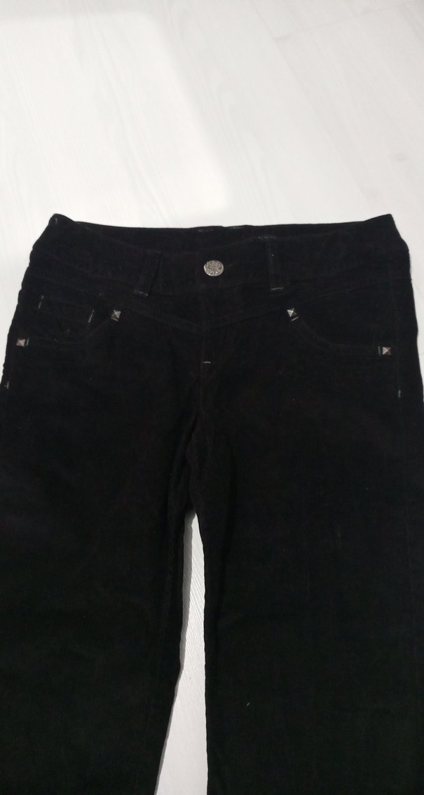 Siyah Süet Kemerli kız çocuk Pantolon - Görsel 3