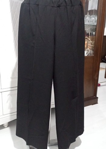 siyah bol paça kadın pantolon - Görsel 2