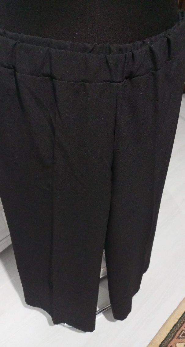 siyah bol paça kadın pantolon - Görsel 4