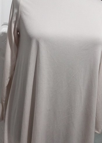 Bej Kadın Uzun Kollu Fırfırlı Tunik - Görsel 3