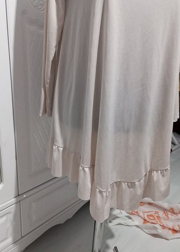 Bej Kadın Uzun Kollu Fırfırlı Tunik - Görsel 4