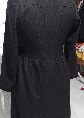 Siyah Uzun Kadın Kap - Görsel 4