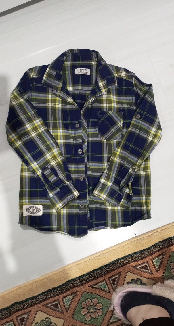 Erkek Çocuk Uzun Kollu Ekose Gömlek - Görsel 2