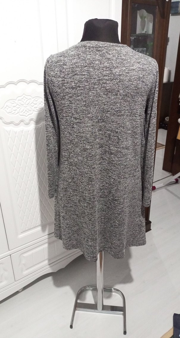 Gri Uzun Kollu  Kadın sweatshirt - Görsel 4