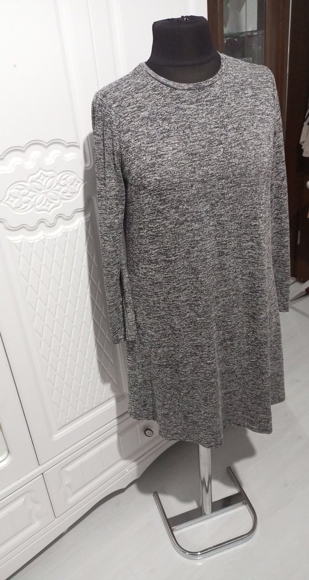 Gri Uzun Kollu  Kadın sweatshirt - Görsel 3