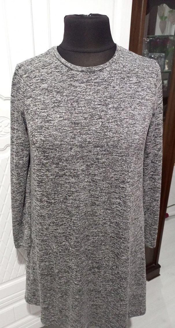 Gri Uzun Kollu  Kadın sweatshirt - Görsel 2