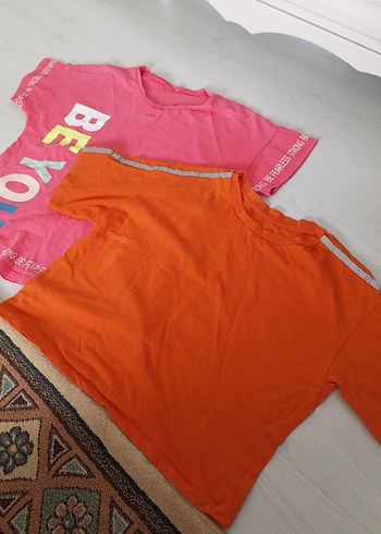 Kız Çocuk Renkli Baskılı Kısa Kollu Tişörtler - Görsel 2