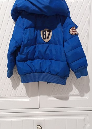 Mavi Erkek Çocuk Kapüşonlu Mont - Görsel 2