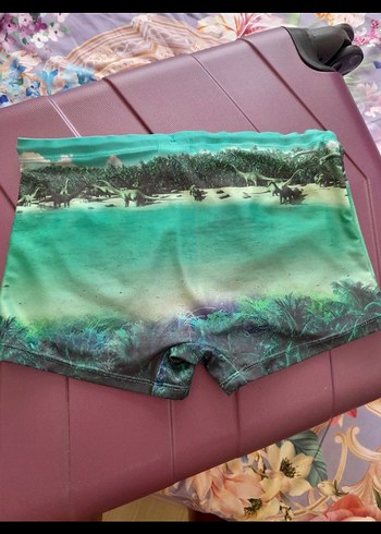 Turkuaz Renkli Dinozor Baskılı Erkek Çocuk Mayo - Görsel 2