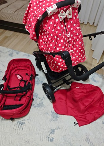 Kırmızı Bebek Arabası Seti - Görsel 2