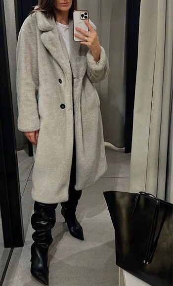Zara Uzun Peluş Kürk - Görsel 6