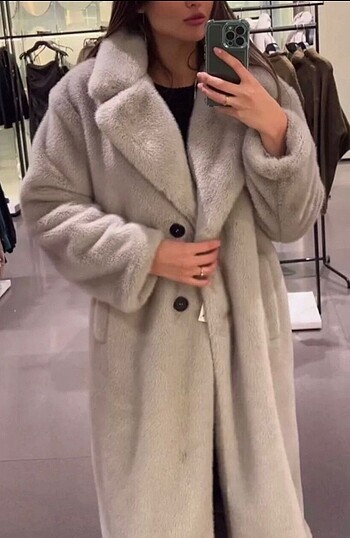 Zara Uzun Peluş Kürk - Görsel 8