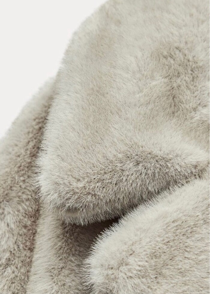 Zara Uzun Peluş Kürk - Görsel 5